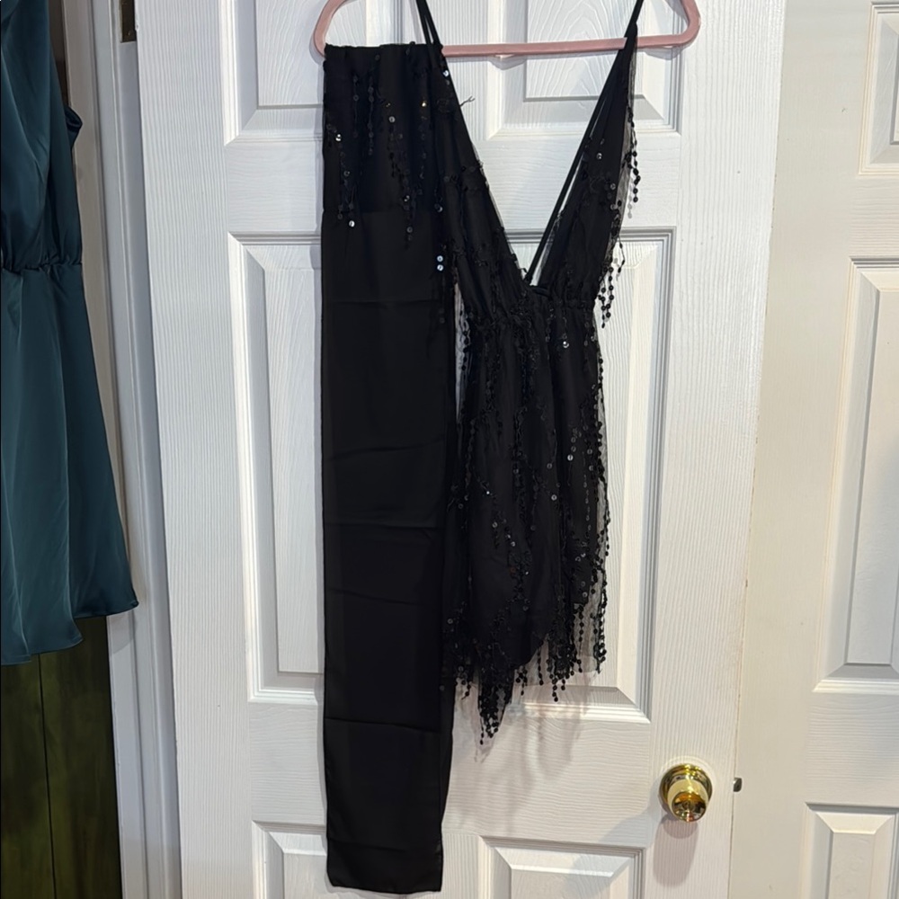 Elegant Black Sequin romper